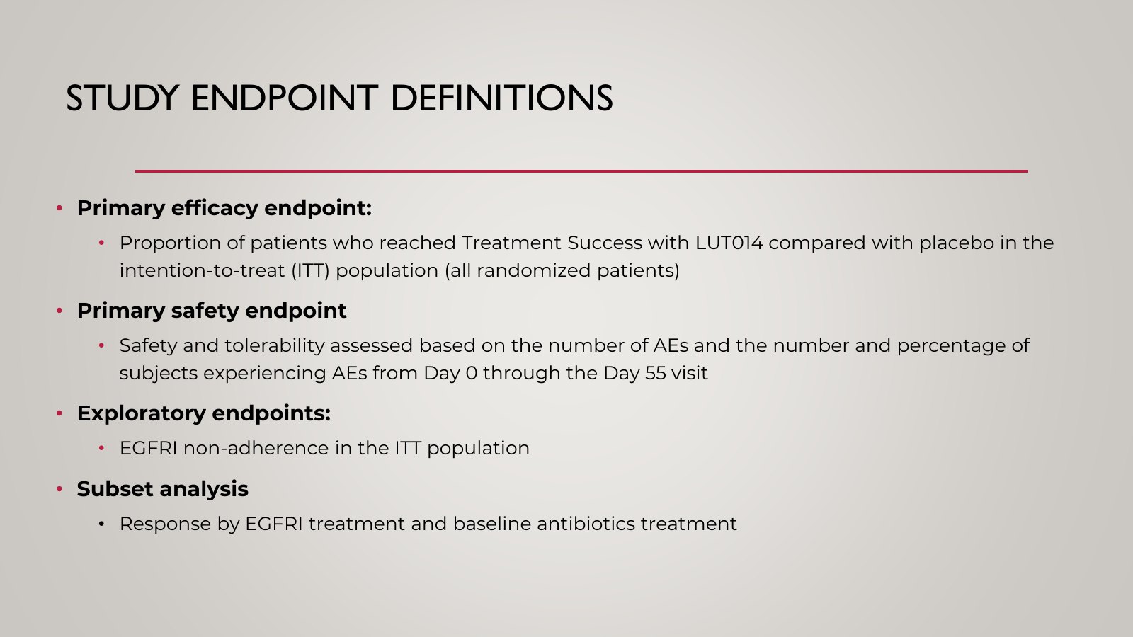 Slide 9, STUDY ENDPOINT DEFINITIONS